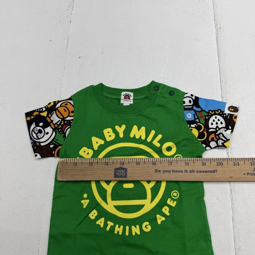 A Bathing Ape Baby Milo Outfit Set Baby Boys 6-9M Bodysuit Shorts Green 2 Piece